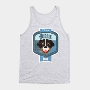 Team Aussie - Distressed Australian Shepherd Beer Label Design Tank Top